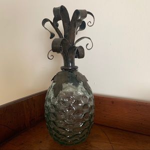 Brass Top Pineapple Glass Decor